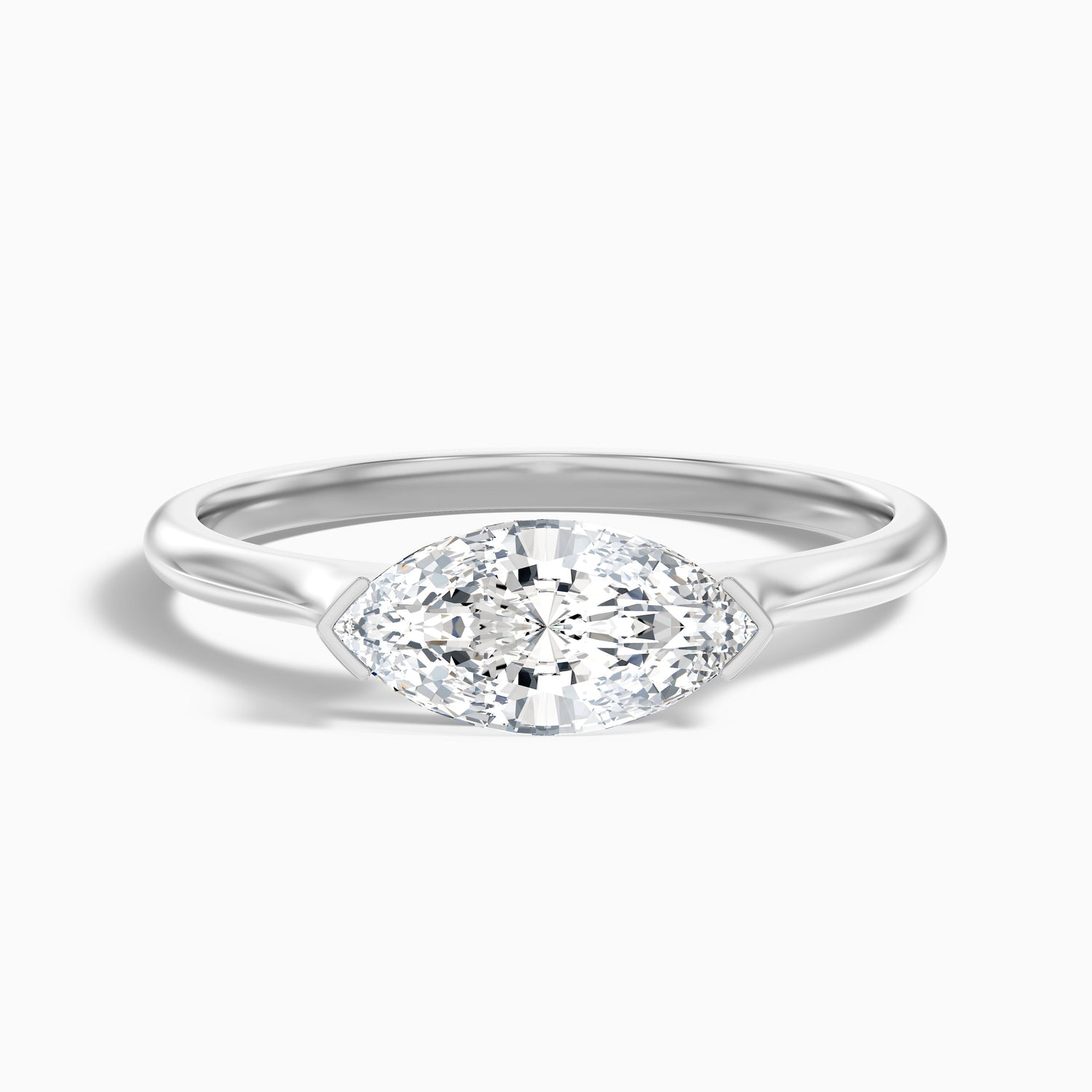 Blyth 5 Carat Marquise East West Moissanite Diamond Ring in 18k Yellow Gold