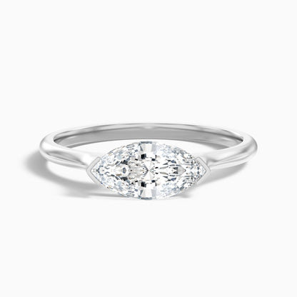 Blyth 5 Carat Marquise East West Moissanite Diamond Ring in 18k Yellow Gold