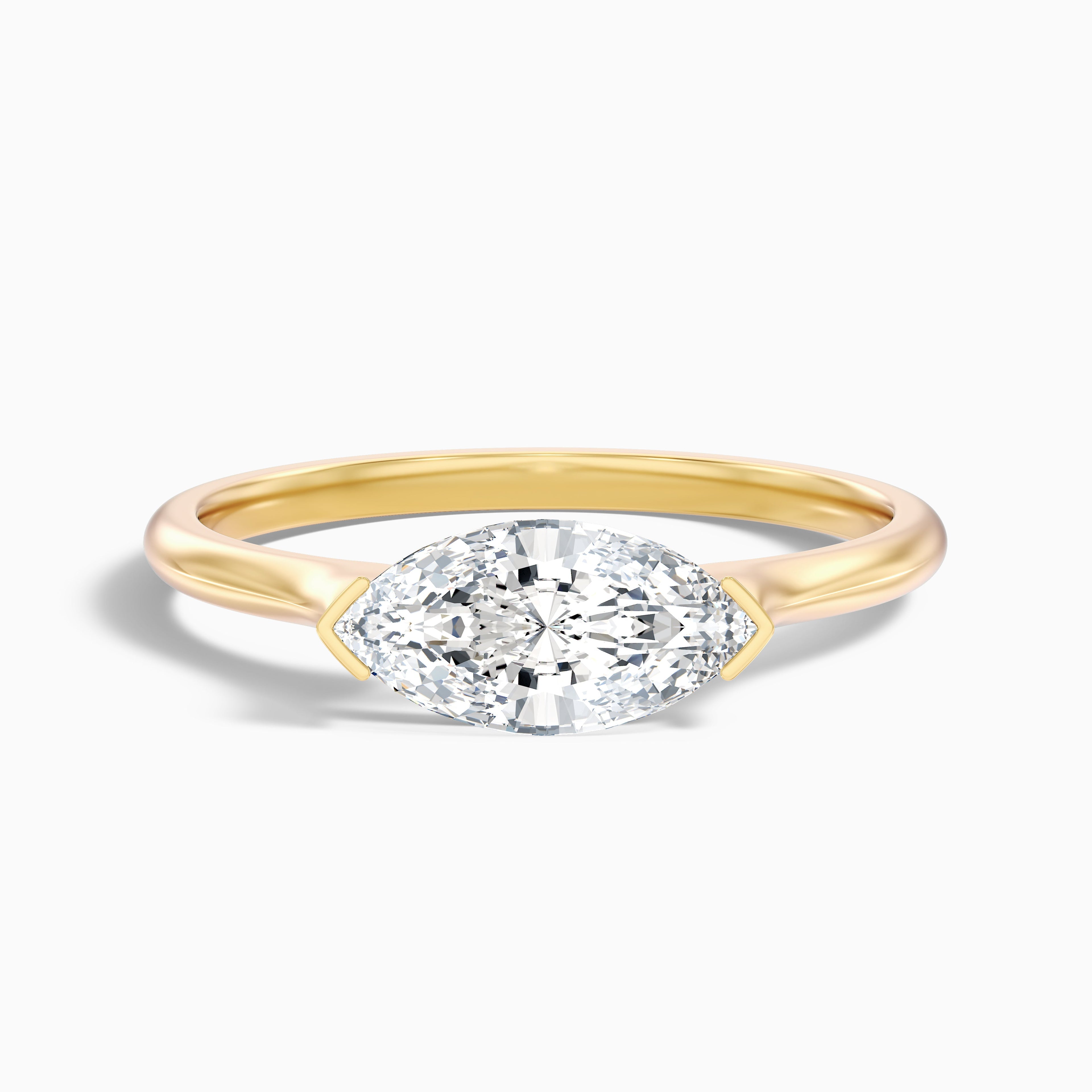 Alva 4 Carat Marquise East West Lab Grown Diamond Engagement Ring in 14k White Gold