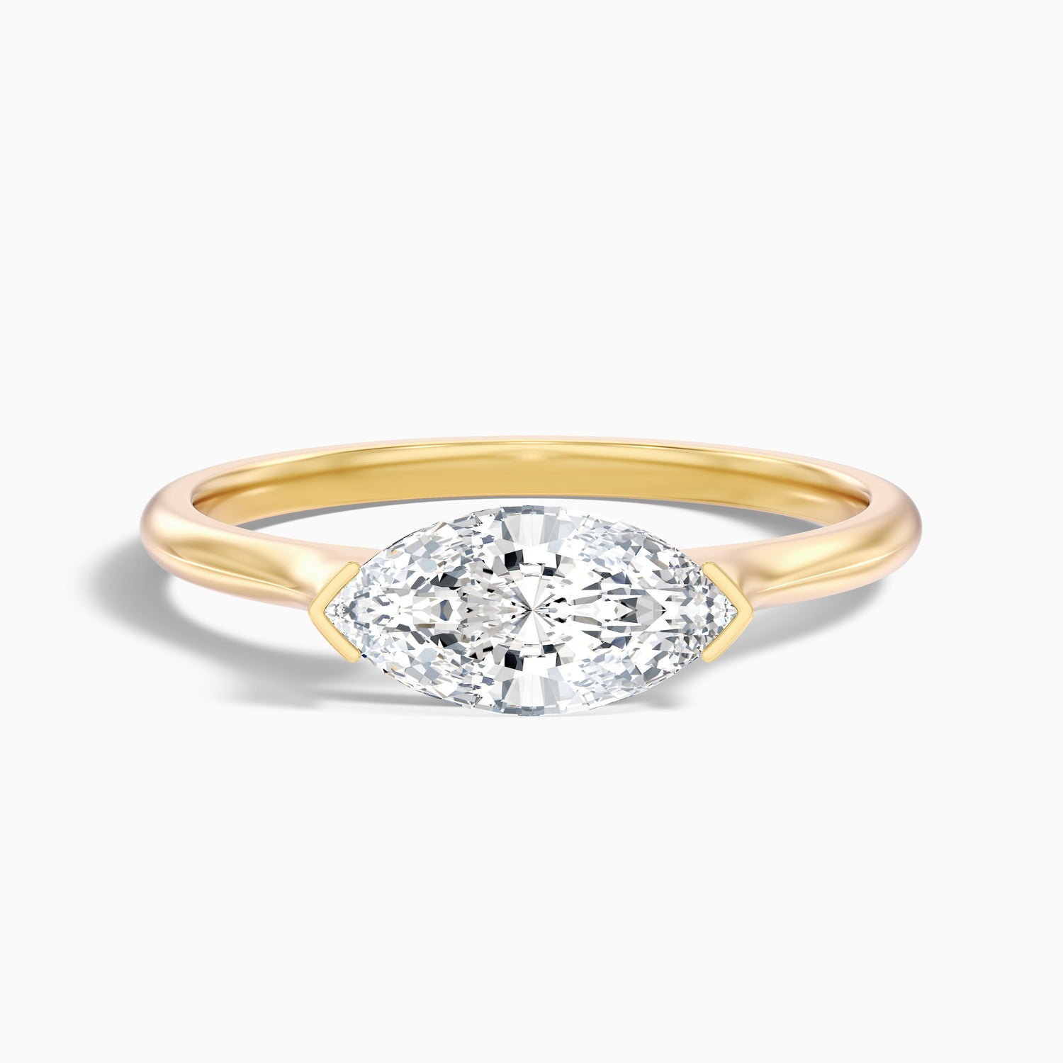 Blyth 1 Carat Marquise East West Moissanite Diamond Ring in 925 Sterling Silver