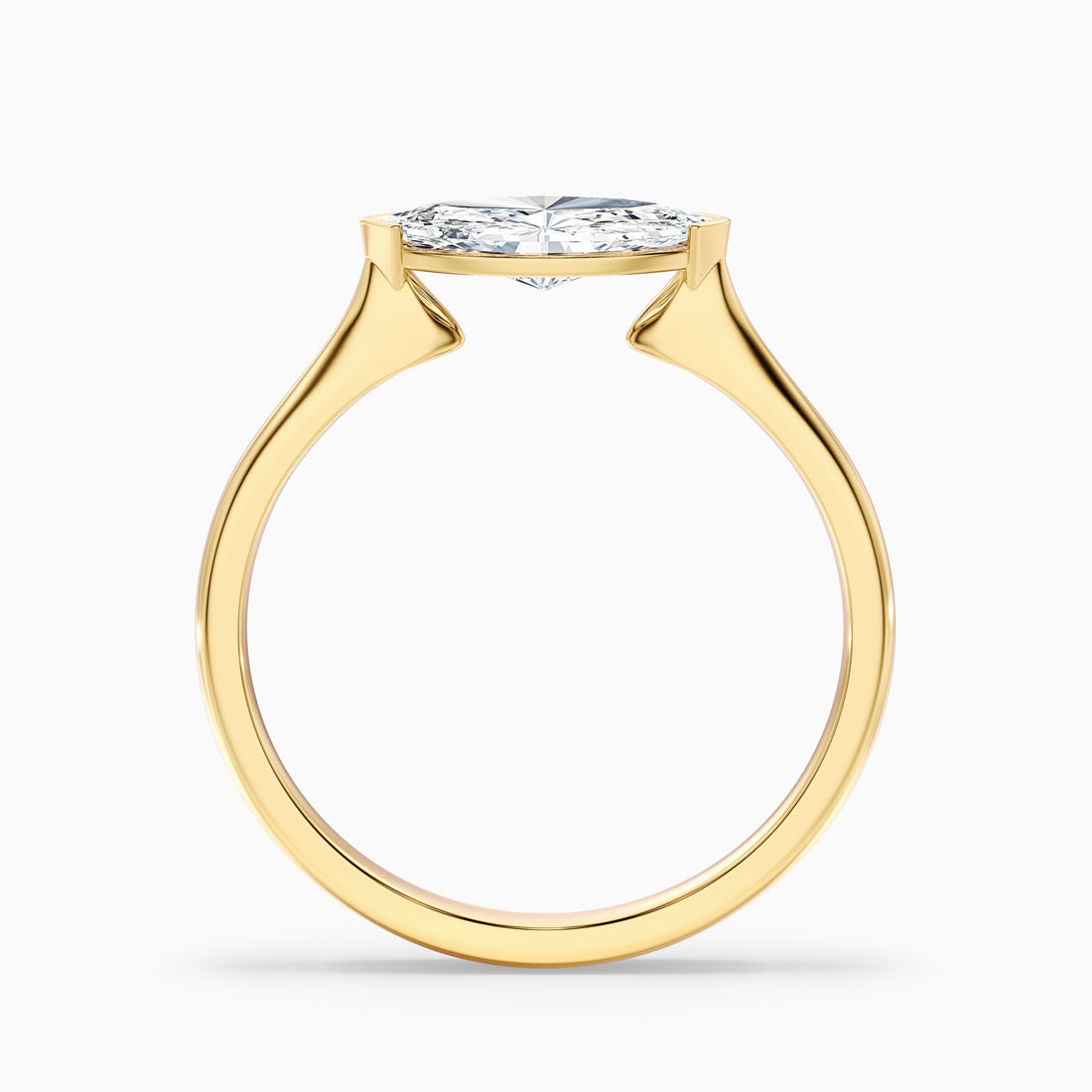 Alva 4 Carat Marquise East West Lab Grown Diamond Engagement Ring in 14k Yellow Gold  DestGlow