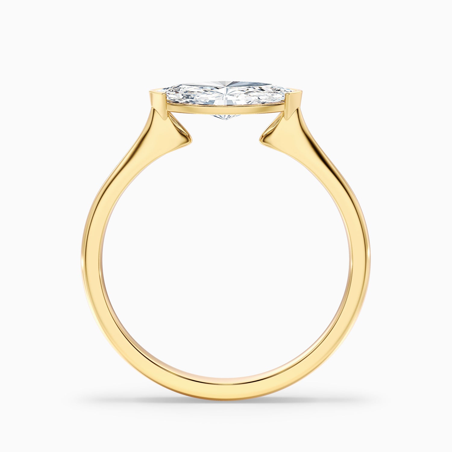 Alva 2.5 Carat Marquise East West Lab Grown Diamond Engagement Ring in 10k Yellow Gold