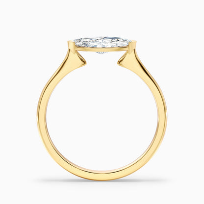 Alva 2.5 Carat Marquise East West Lab Grown Diamond Engagement Ring in 18k Rose Gold