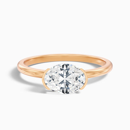 Blyth 3.5 Carat Oval Cut East West Lab Grown Diamond Ring in 10k White Gold