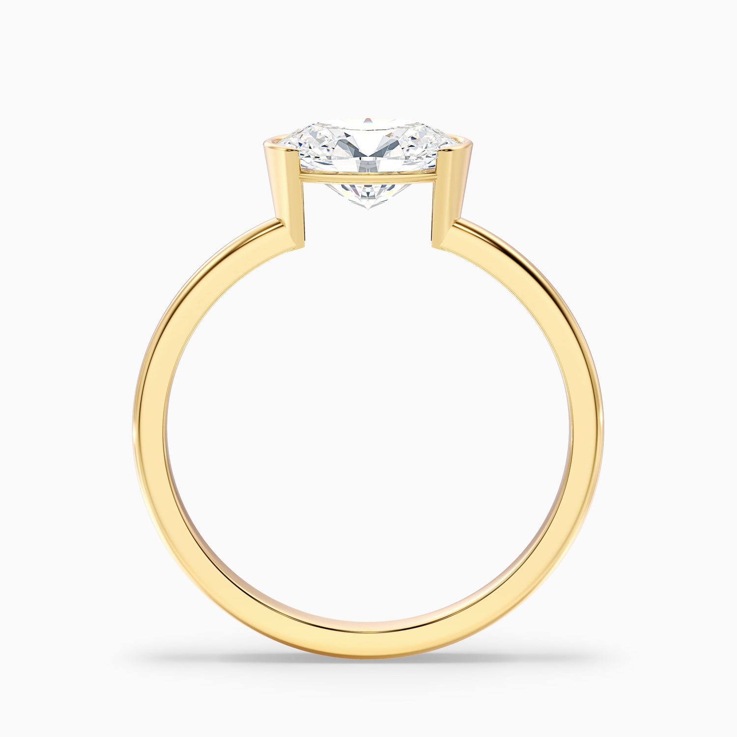 Blyth 5 Carat Oval Cut East West Lab Grown Diamond Ring in 14k Yellow Gold