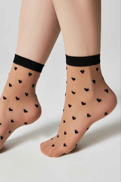 Socks Conte Fantasy - Hearts Pattern