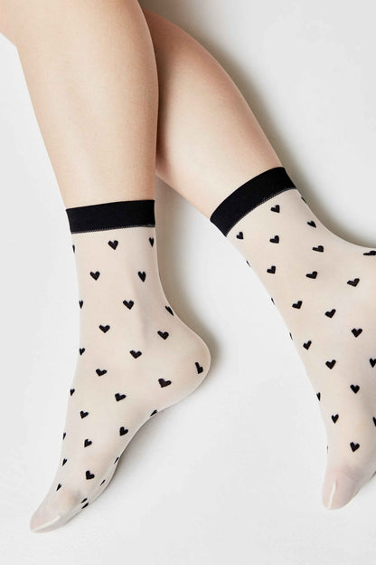 Socks Conte Fantasy - Hearts Pattern