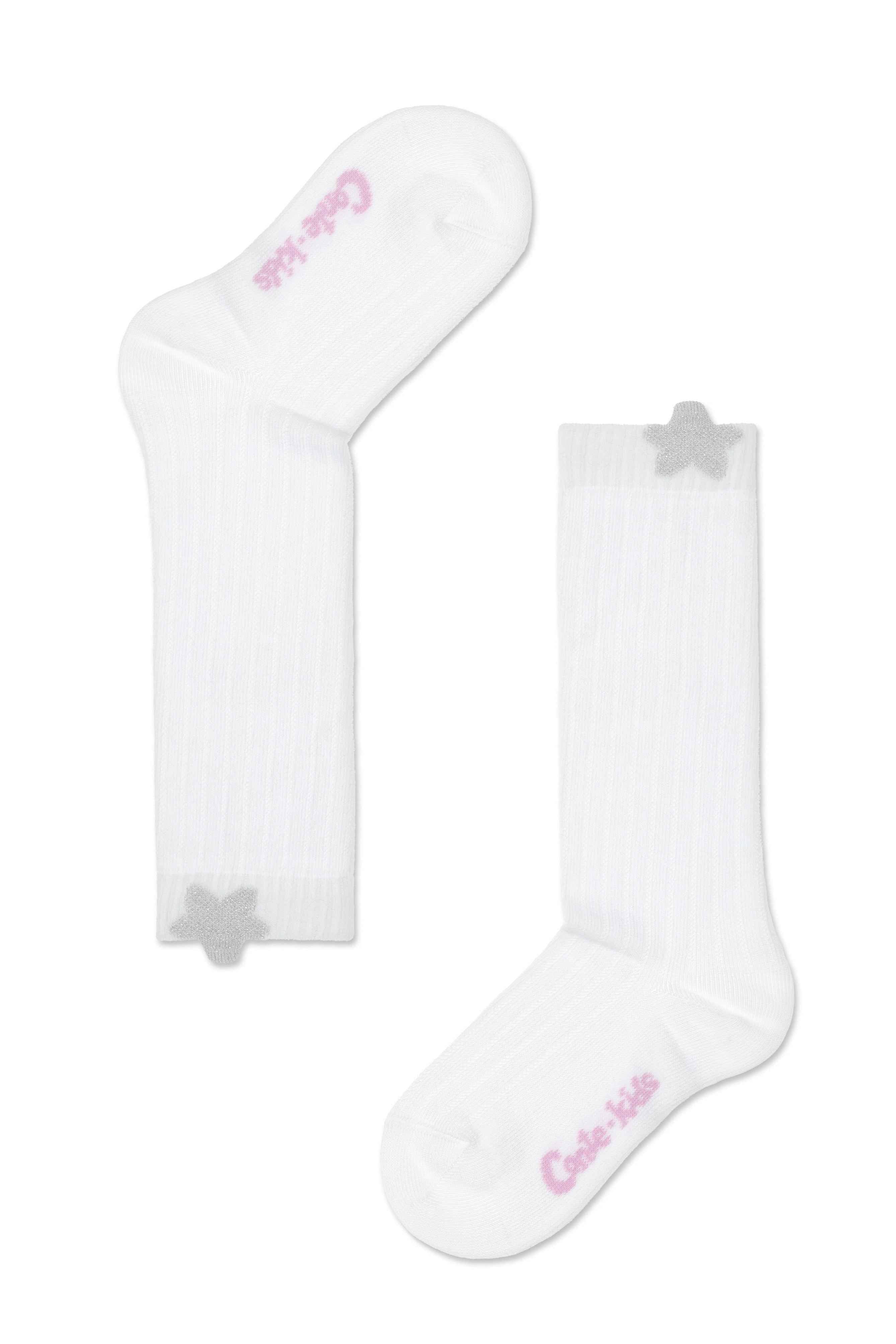 Conte-Kids Cotton Knee-Highs Tip-Top 047 - Shimmering Picot