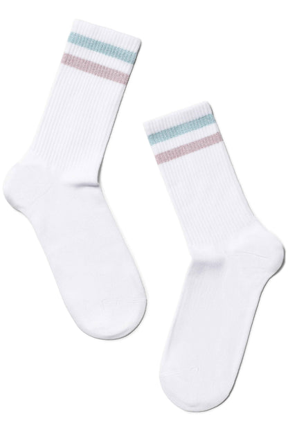 Conte Cotton Long Socks Active 157 - Lurex Stripes