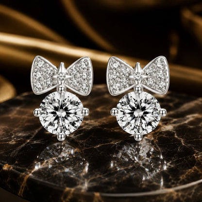 925 Sterling Silver Earrings with CZ and White Gold Plating for Women  DestGlow