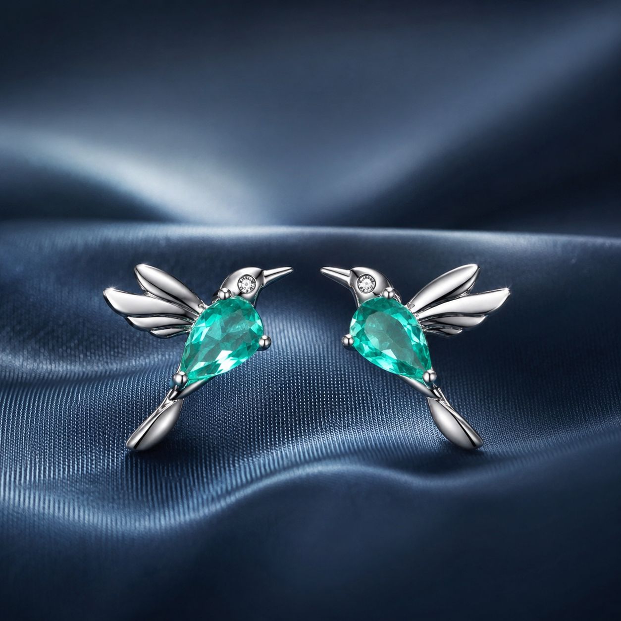 925 Sterling Silver Transparent Glass Earrings with CZ for Women  DestGlow