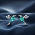 925 Sterling Silver Transparent Glass Earrings with CZ for Women  DestGlow