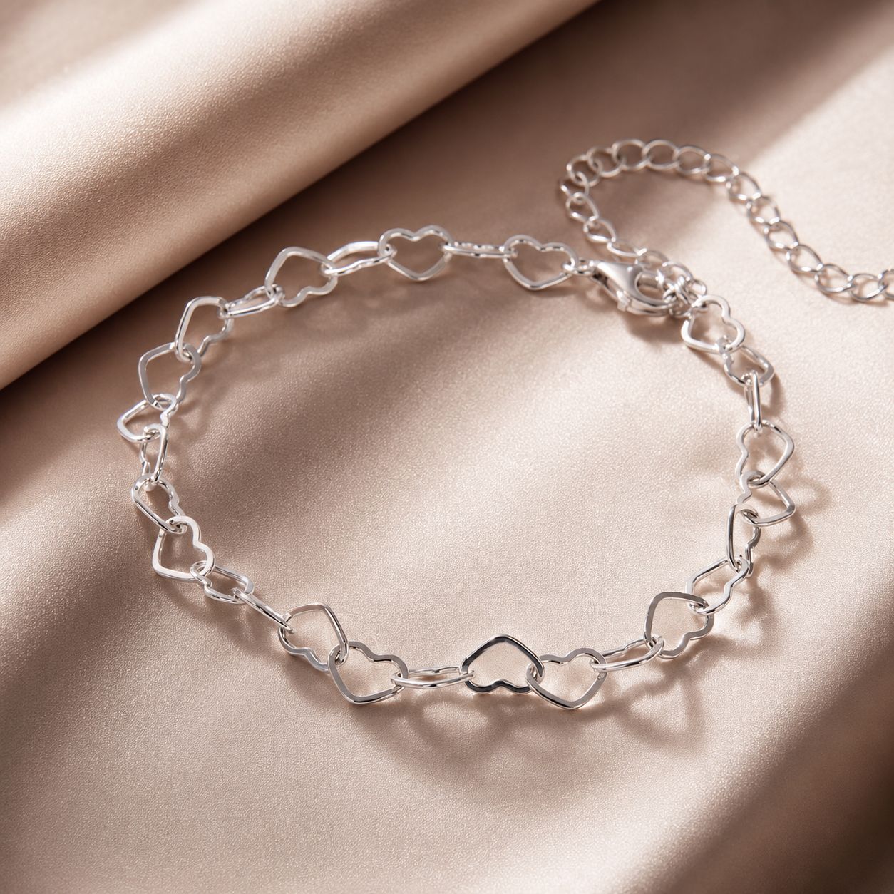 925 Sterling Silver Plated White Gold Adjustable Bracelet for Women  DestGlow