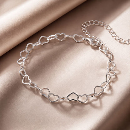 925 Sterling Silver Plated White Gold Adjustable Bracelet for Women  DestGlow