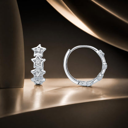 925 Sterling Silver Earrings with Pavé Setting, Size: 13*5mm, for Women  DestGlow