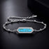 925 Sterling Silver White Gold Plated Bracelets with Synthetic Turquoise for Women  DestGlow