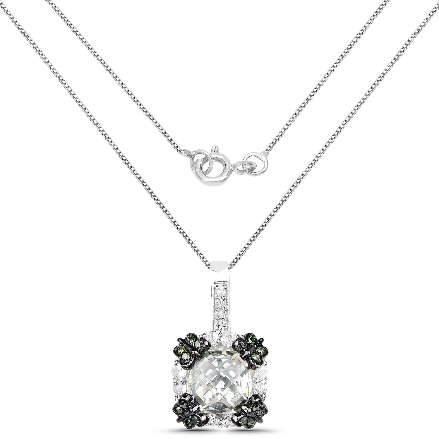 2.72 Carat Genuine Multi Stones .925 Sterling Silver Pendant by Bids.com