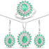 6.53 Carat Genuine Zambian Emerald and White Topaz .925 Sterling Silver 3 Piece Jewelry Set (Ring, Earrings, and Pendant w/ Chain) by Bids.com