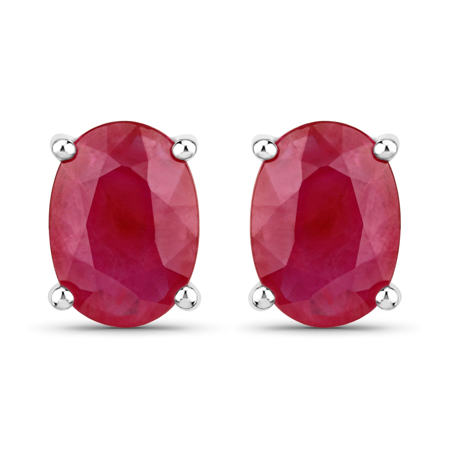 1.70 Carat Genuine Ruby 14K White Gold Earrings  DestGlow