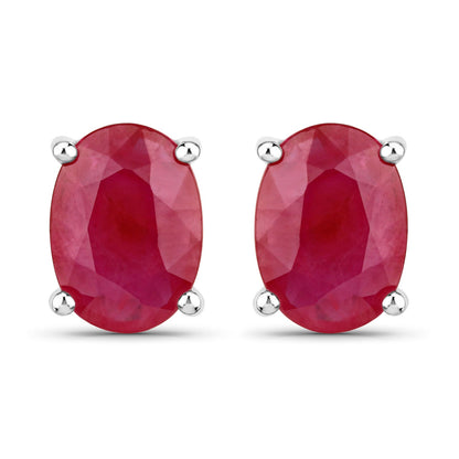 1.70 Carat Genuine Ruby 14K White Gold Earrings  DestGlow