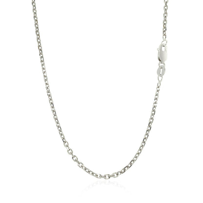 14k White Gold Diamond Cut Cable Link Chain 1.8mm by Bids.com