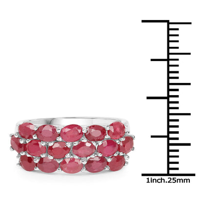 3.52 Carat Genuine Ruby .925 Sterling Silver Ring by Bids.com