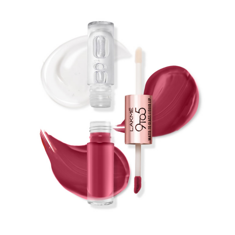 Lakme 9 To 5 Matte To Glass Liquid Lip - Fuchsia Pink