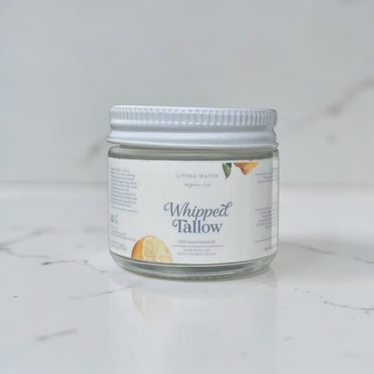 100% Grass Fed Whipped Tallow for Face, Hair, and Skin, Natural Tallow by Living Water Organics