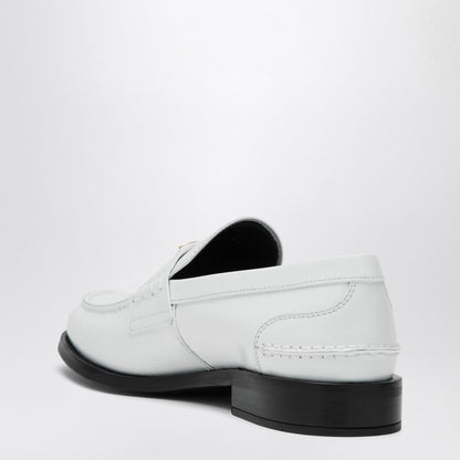 Prada Women White Brushed Leather Loafer by Luosophy