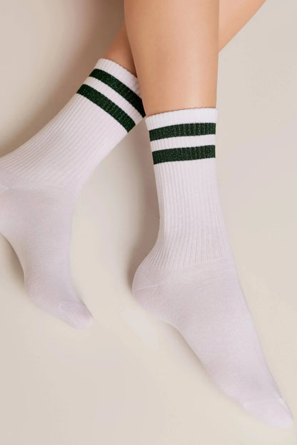 Conte Cotton Long Socks Active 157 - Lurex Stripes - DestGlow