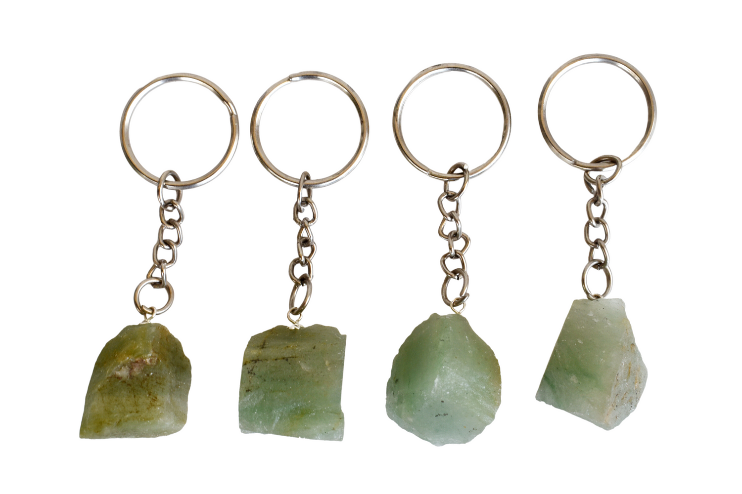 Green Aventurine Key Chain, Gemstone Keychain Crystal Key Ring (Attraction and Cleansing)  DestGlow