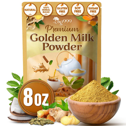 Premium Golden Milk Powder - Turmeric, Cinnamon, Ginger &amp; Black Pepper – Natural Spice Blend for Lattes, Smoothies &amp; Baking