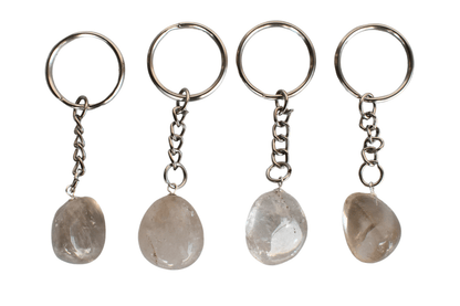 Smokey Quartz Key Chain, Gemstone Keychain Crystal Key Ring (Purification and Grounding)  DestGlow