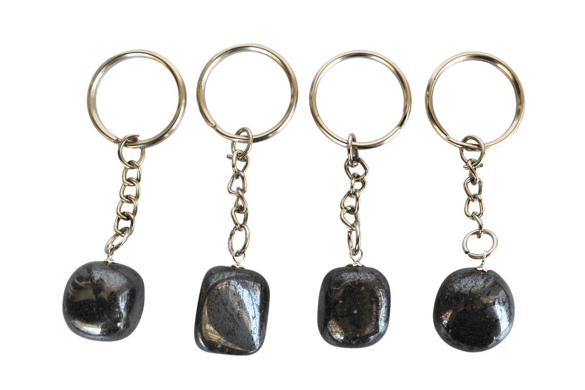 Hematite Key Chain, Gemstone Keychain Crystal Key Ring (Inspiration and Stress Relief)  DestGlow