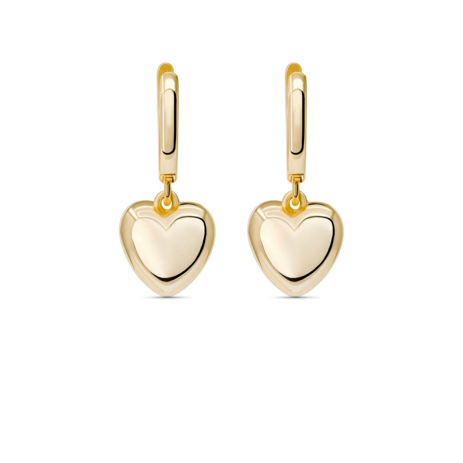 Puffed Heart Drop Earrings - DestGlow