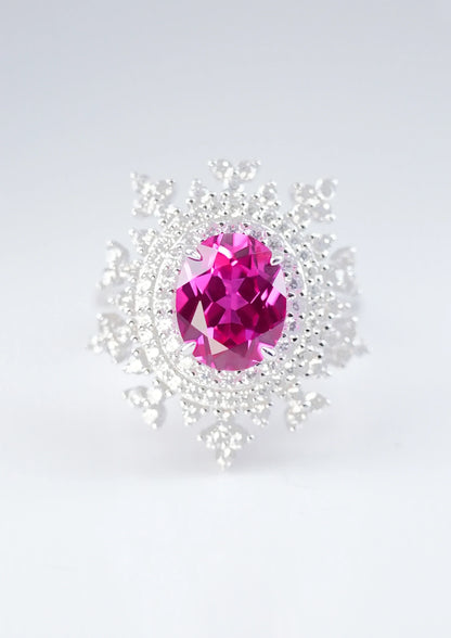 Exquisite Pink Sapphire Ring - Pink Snowflake by LINTICO