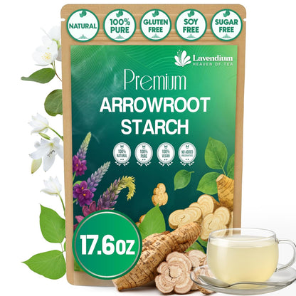 Premium Arrowroot Starch Powder – 17.6oz Resealable Bag, Gluten-Free, Non-GMO, Premium Plant-Based Thickener for Cooking, Baking &amp; Frying. by FreshDrinkUS - Natural and Premium Herbal Tea