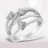 .925 Sterling Silver 1/5 Cttw Miracle-Set Diamond Heart Cross-Over Bypass Ring (I-J Color, I2-I3 Clarity) - Size 7 by Bids.com