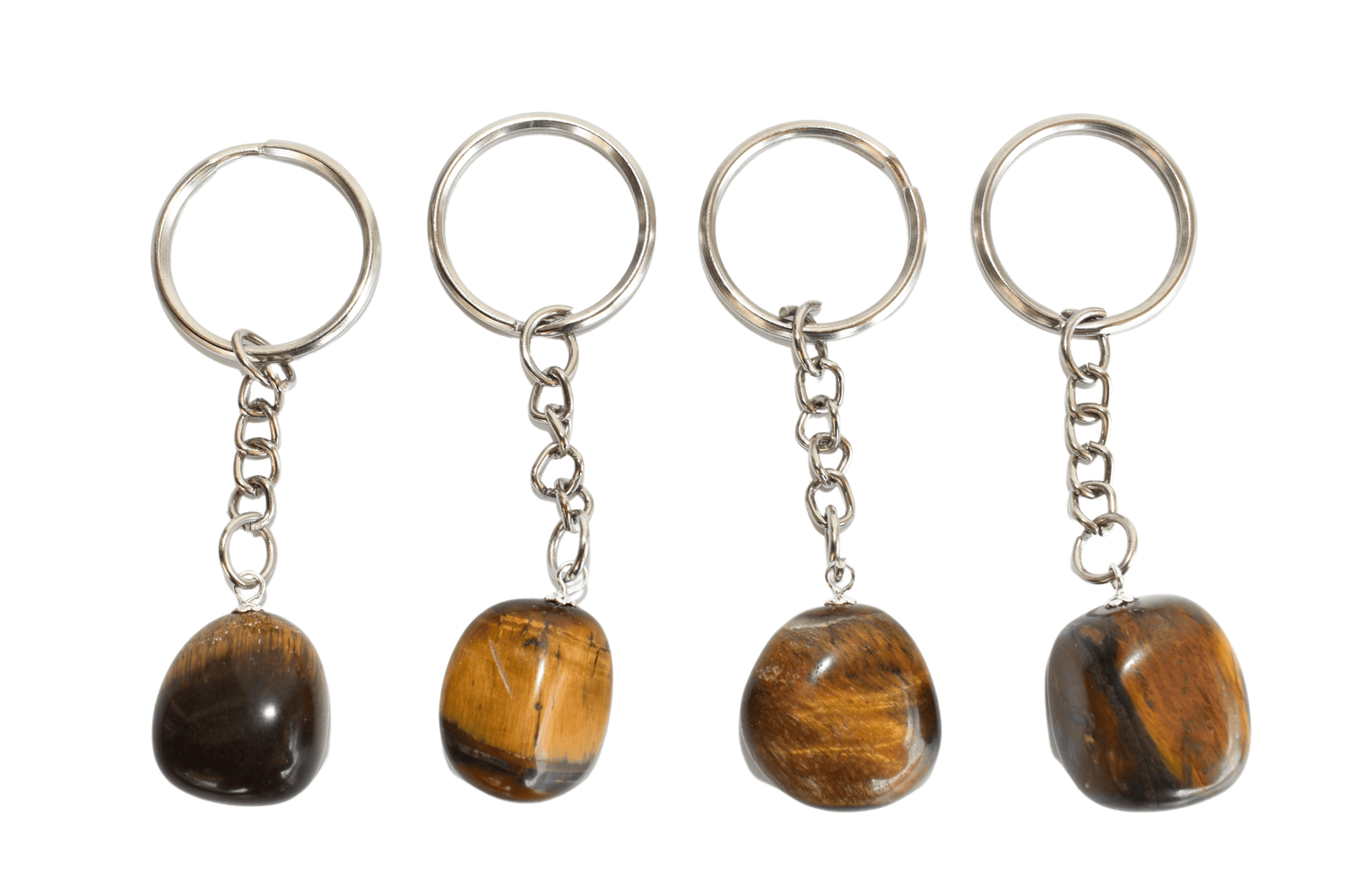 Tiger Eye Key Chain, Gemstone Keychain Crystal Key Ring (Creativity and Intuition).  DestGlow