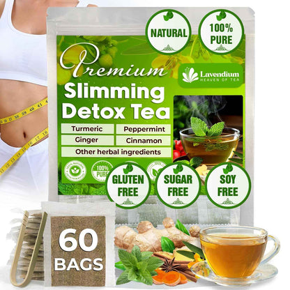 SIimming Detox Tea Caffeine Free - Herbal Tea with Chamomile, Hibiscus Tea &amp; Ginger Root