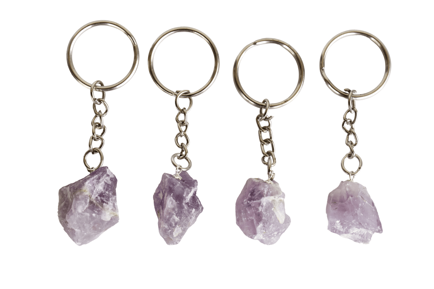Amethyst Key Chain, Gemstone Keychain Crystal Key Ring (Intuition and Grief)  DestGlow