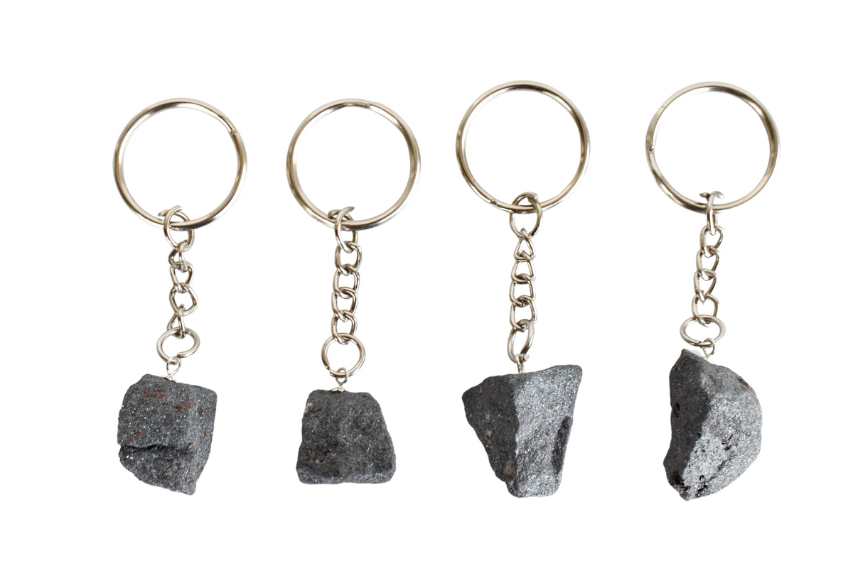 Hematite Key Chain, Gemstone Keychain Crystal Key Ring (Inspiration and Stress Relief)  DestGlow
