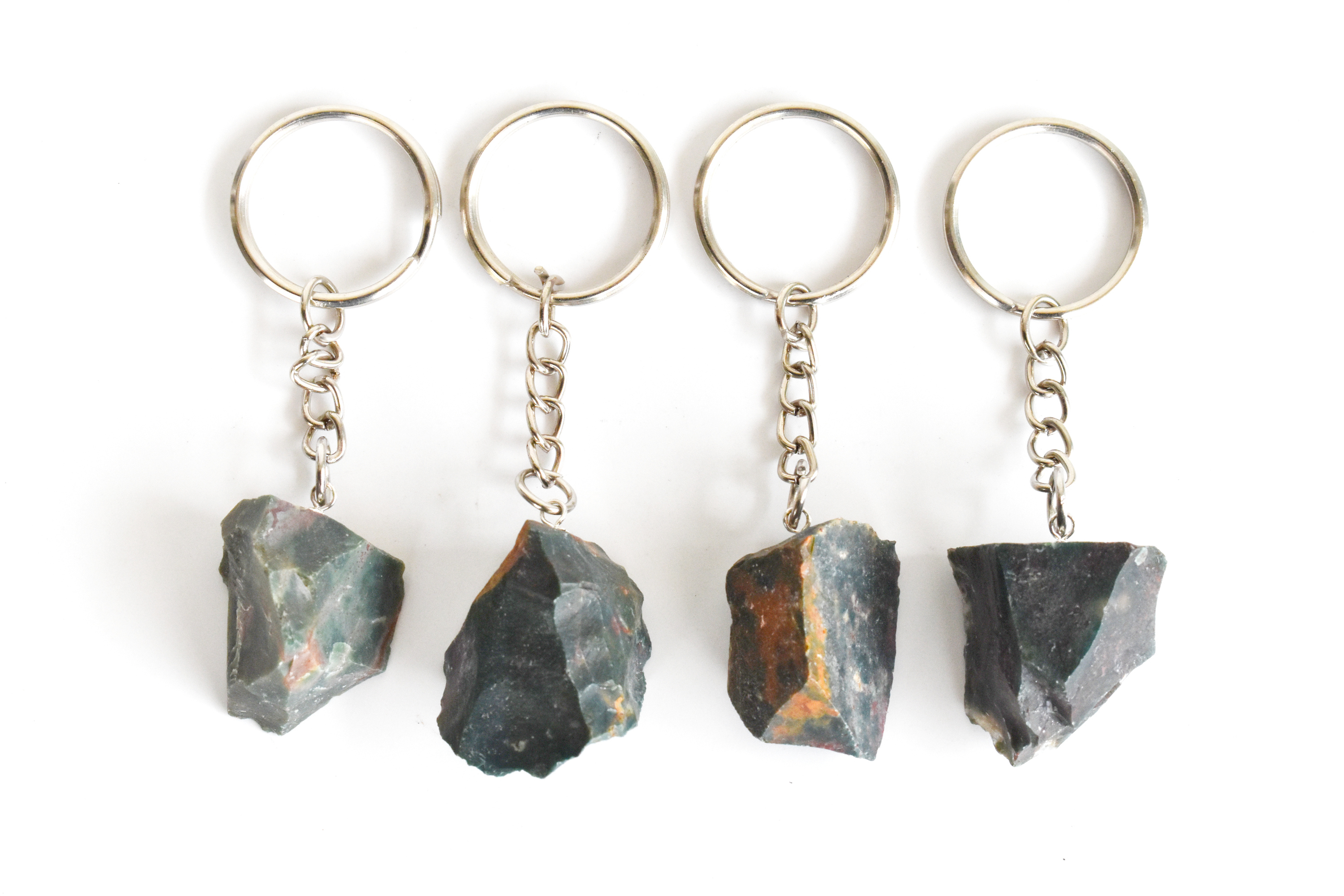 Bloodstone Key Chain, Gemstone Keychain Crystal Key Ring (Altruism and Cleansing)  DestGlow