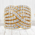 10K Yellow Gold 3.0 Cttw Diamond Eight-Row Bypass Crossover Statement Band Ring (H-I Color, I2-I3 Clarity) - Size 7 by Bids.com