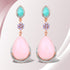 18K Rose Gold Plated 31.93 Carat Genuine Multi Stones .925 Sterling Silver Earrings  DestGlow