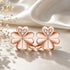 925 Sterling Silver Earrings with Pavé Setting CZ in Rose Gold 0.9x0.7cm for Women  DestGlow
