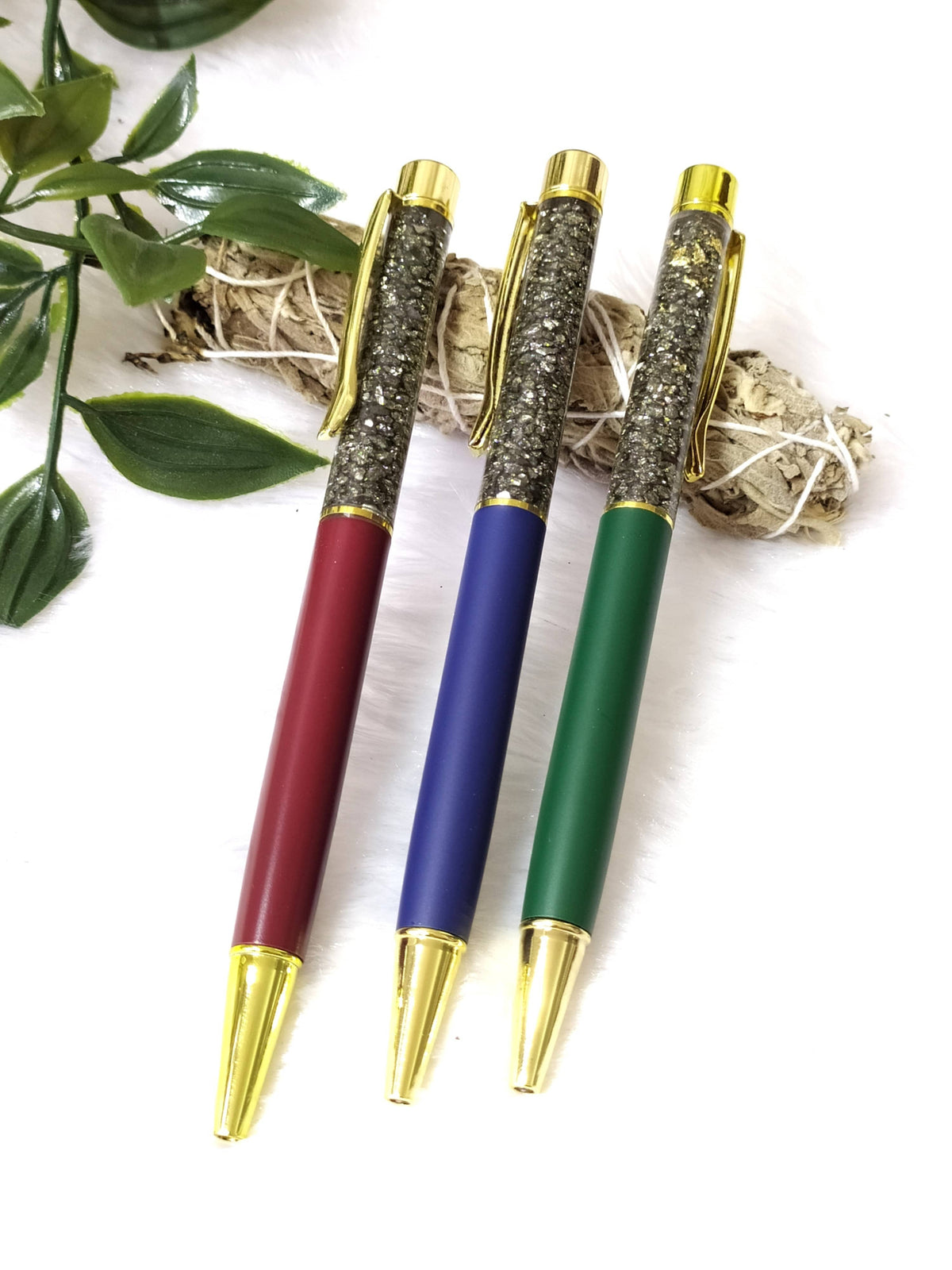 Pyrite Crystal Pen, Manifestation Pen, Healing Pen.  DestGlow