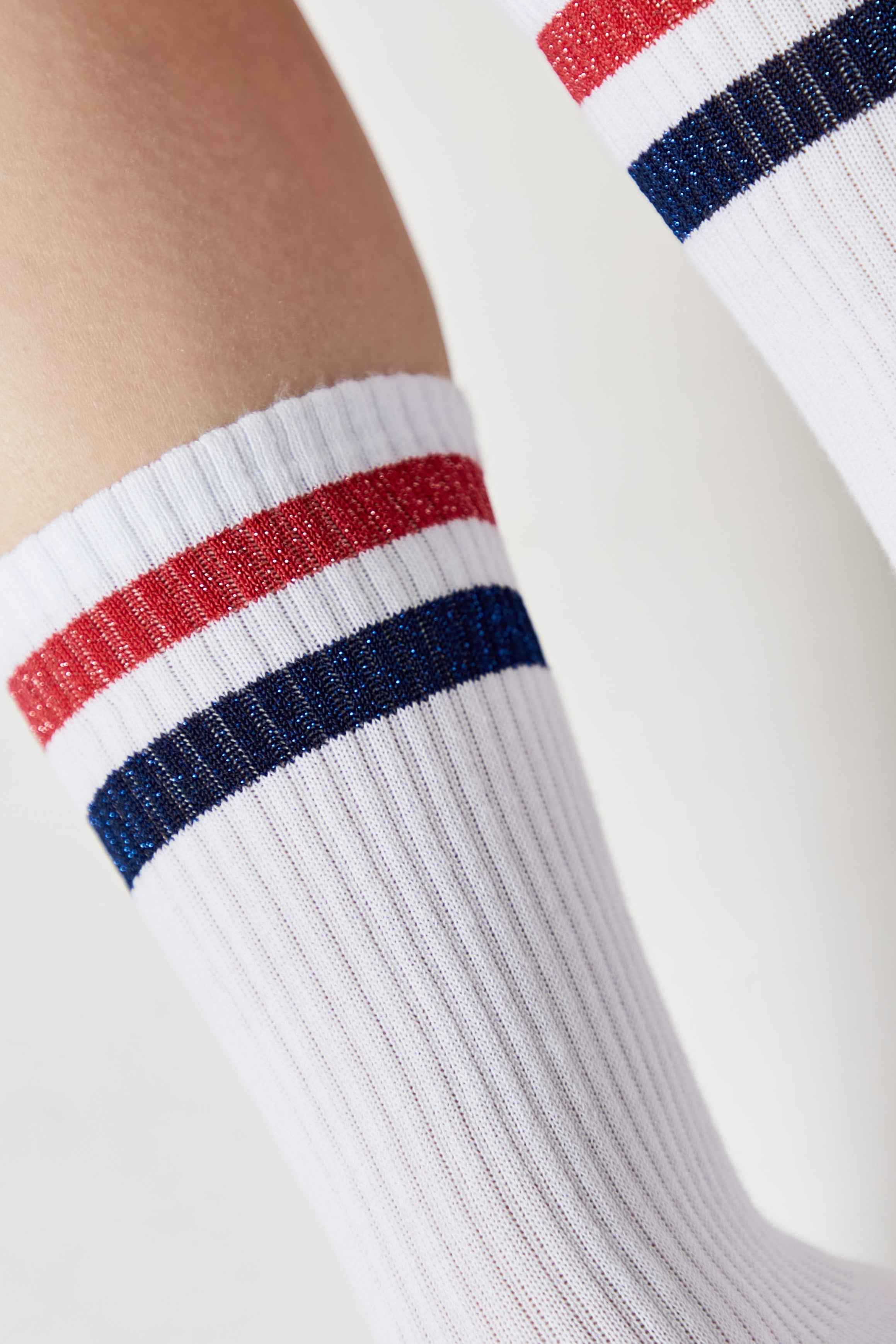 Conte Cotton Long Socks Active 157 - Lurex Stripes