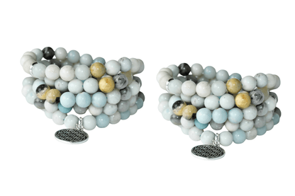 Multi Amazonite Beads Mala Bracelet, 108 Prayer Beads Necklace (Good luck and Fortune)  DestGlow