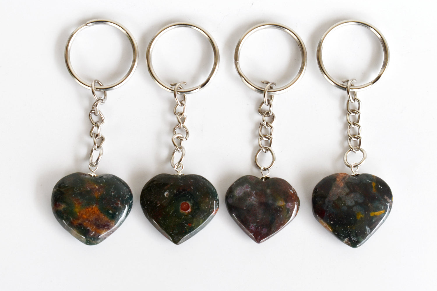Bloodstone Key Chain, Gemstone Keychain Crystal Key Ring (Altruism and Cleansing)  DestGlow